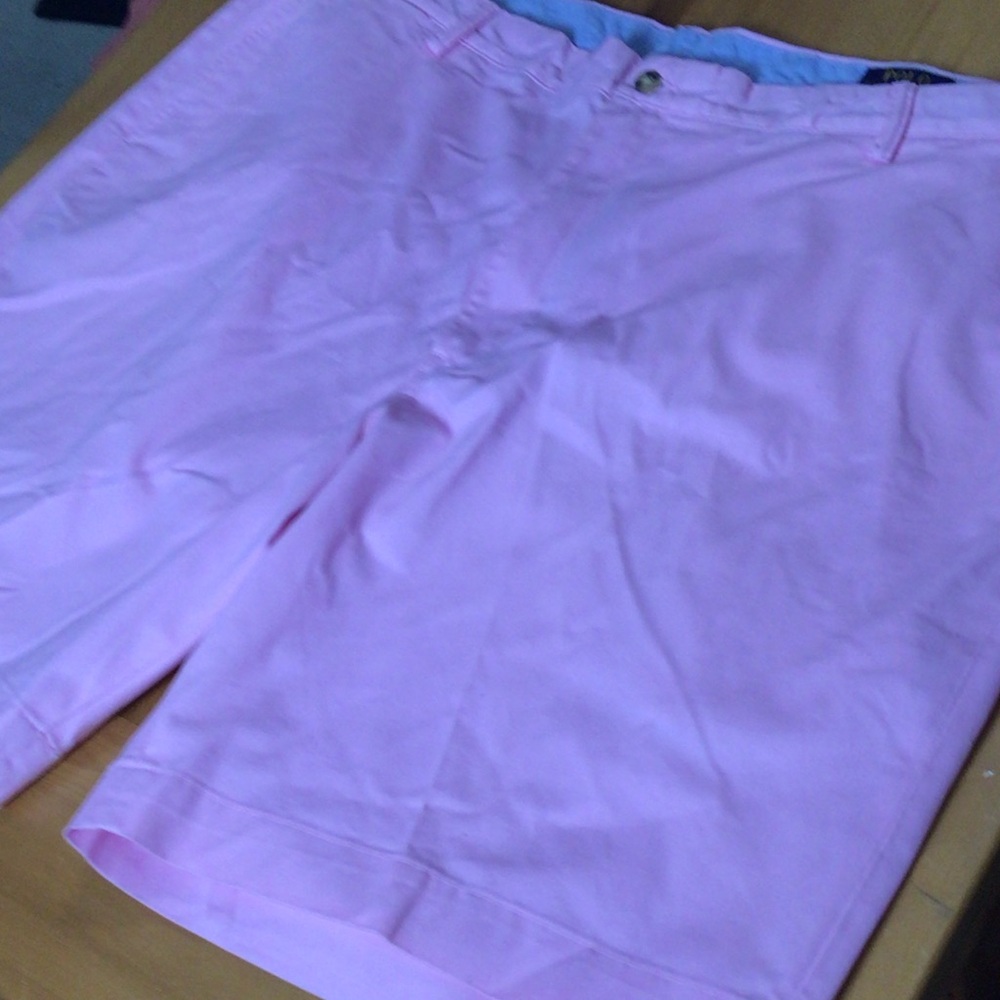 Ralph Lauren Pink Men’s Flat Front Shorts with Blue Pony size 46:classic fit - Picture 9 of 16